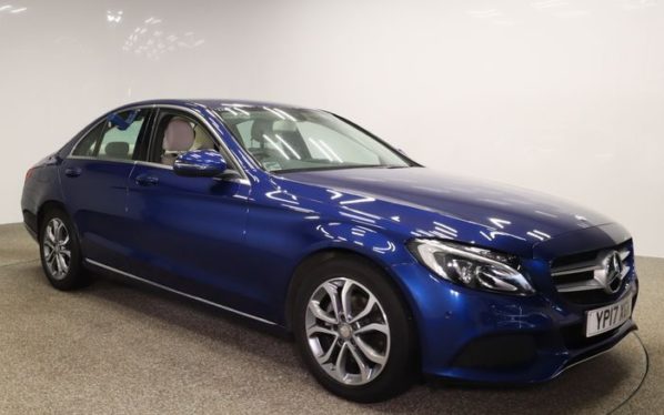 Used 2017 BLUE MERCEDES-BENZ C-CLASS Saloon 1.6 C200 D SPORT 4d AUTO 136 BHP (reg. 2017-05-22) for sale in Manchester