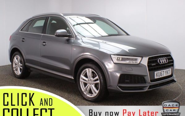 Used 2017 GREY AUDI Q3 4x4 2.0 TFSI QUATTRO S LINE EDITION 5DR 1 OWNER AUTO 178 BHP + FREE 1 YEAR WARRANTY (reg. 2017-10-11) for sale in Stockport