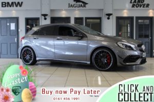 Used 2017 GREY MERCEDES-BENZ A-CLASS Hatchback 2.0 AMG A 45 4MATIC 5d AUTO 375 BHP (reg. 2017-12-22) for sale in Hazel Grove