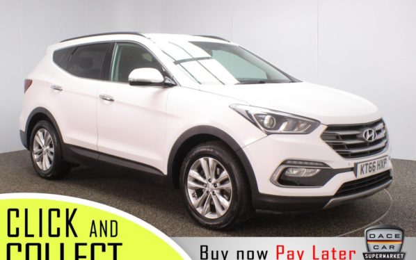 Used 2017 WHITE HYUNDAI SANTA FE 4x4 2.2 CRDI PREMIUM BLUE DRIVE 5DR 1 OWNER AUTO 197 BHP (reg. 2017-01-28) for sale in Stockport