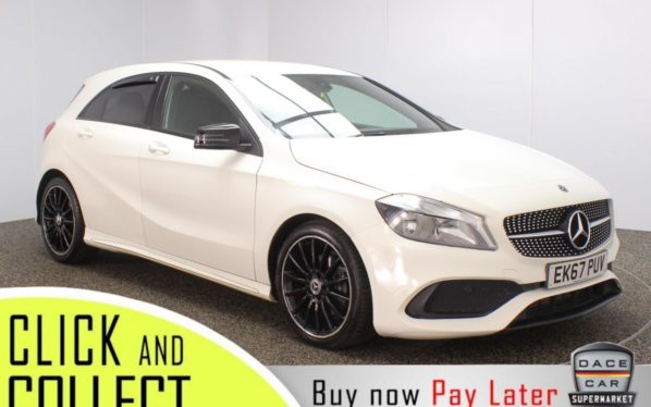 Used 2017 WHITE MERCEDES-BENZ A-CLASS Hatchback 1.5 A 180 D AMG LINE 5DR 1 OWNER AUTO 107 BHP (reg. 2017-10-30) for sale in Stockport