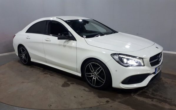 Used 2017 WHITE MERCEDES-BENZ CLA Coupe 1.6 CLA 180 AMG LINE 4d AUTO 121 BHP (reg. 2017-07-13) for sale in Manchester