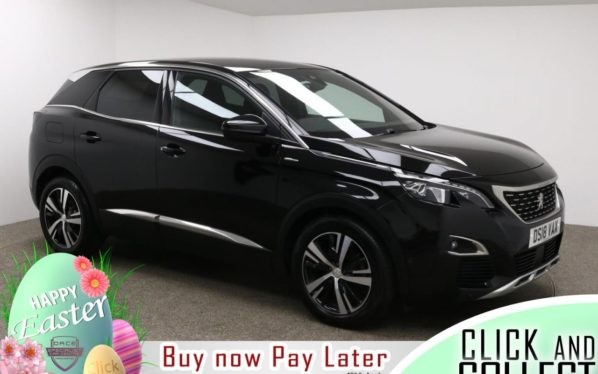 Used 2018 BLACK PEUGEOT 3008 Hatchback 1.5 BLUEHDI S/S GT LINE 5d 129 BHP (reg. 2018-06-11) for sale in Manchester