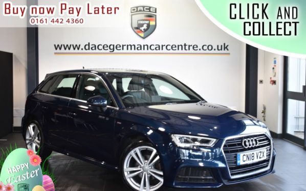 Used 2018 BLUE AUDI A3 Hatchback 1.6 TDI S LINE 5DR AUTO 114 BHP (reg. 2018-03-09) for sale in Bolton