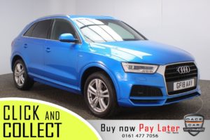 Used 2018 BLUE AUDI Q3 Estate 1.4 TFSI S LINE EDITION 5DR 1 OWNER 148 BHP FREE 1 YEAR WARRANTY (reg. 2018-04-03) for sale in Stockport