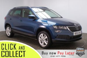 Used 2018 BLUE SKODA KAROQ Estate 1.6 SE TECHNOLOGY TDI 5DR 114 BHP 1 OWNER + FREE 1 YEAR WARRANTY (reg. 2018-07-16) for sale in Stockport