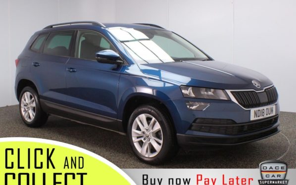 Used 2018 BLUE SKODA KAROQ Estate 1.6 SE TECHNOLOGY TDI 5DR 114 BHP 1 OWNER + FREE 1 YEAR WARRANTY (reg. 2018-07-16) for sale in Stockport