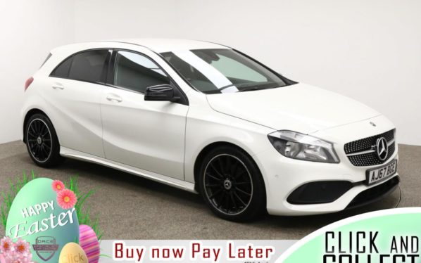 Used 2018 WHITE MERCEDES-BENZ A-CLASS Hatchback 1.6 A 180 AMG LINE EXECUTIVE 5d 121 BHP (reg. 2018-02-20) for sale in Manchester