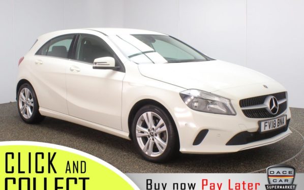 Used 2018 WHITE MERCEDES-BENZ A-CLASS Hatchback 1.6 A180 SPORT EXECUTIVE 5DR AUTO 121 BHP (reg. 2018-05-25) for sale in Stockport