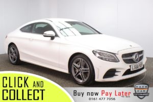 Used 2018 WHITE MERCEDES-BENZ C-CLASS Coupe 2.0 C 300 AMG LINE 2DR AUTO 255 BHP + 1 OWNER (reg. 2018-09-30) for sale in Stockport