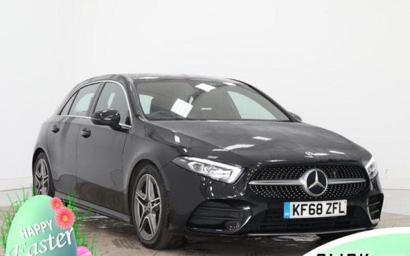 Used 2019 BLACK MERCEDES-BENZ A-CLASS Hatchback 1.3 A 180 AMG LINE 5d AUTO 135 BHP (reg. 2019-01-31) for sale in Hazel Grove