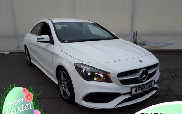 Used 2019 WHITE MERCEDES-BENZ CLA Saloon 1.6 CLA 180 AMG LINE 4d AUTO 121 BHP (reg. 2019-03-15) for sale in Hazel Grove