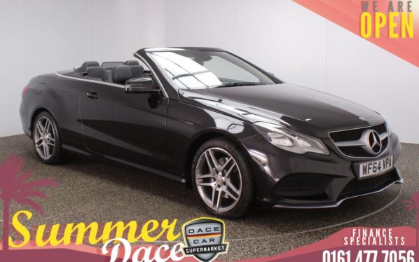 Used 2014 BLACK MERCEDES-BENZ E-CLASS Convertible 2.1 E220 BLUETEC AMG LINE 2DR AUTO 174 BHP (reg. 2014-11-19) for sale in Stockport