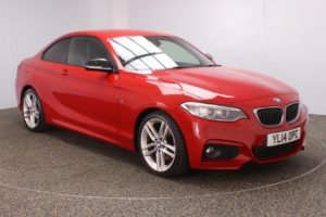 Used 2014 RED BMW 2 SERIES Coupe 2.0 220D M SPORT 2DR 181 BHP (reg. 2014-08-15) for sale in Stockport