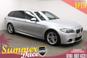 Used 2014 SILVER BMW 5 SERIES Estate 2.0 520D M SPORT TOURING 5d AUTO 181 BHP (reg. 2014-07-09) for sale in Manchester