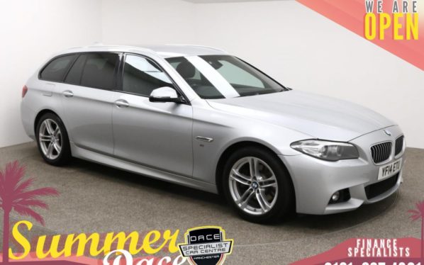 Used 2014 SILVER BMW 5 SERIES Estate 2.0 520D M SPORT TOURING 5d AUTO 181 BHP (reg. 2014-07-09) for sale in Manchester