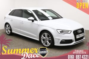 Used 2014 WHITE AUDI A3 Hatchback 2.0 SPORTBACK TDI QUATTRO S LINE 5d AUTO 182 BHP (reg. 2014-03-14) for sale in Manchester