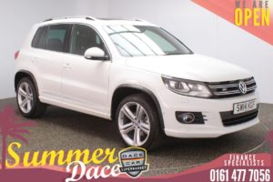Used 2014 WHITE VOLKSWAGEN TIGUAN 4x4 2.0 R LINE TDI BLUEMOTION TECHNOLOGY 4MOTION 5DR 139 BHP (reg. 2014-07-10) for sale in Stockport