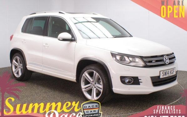 Used 2014 WHITE VOLKSWAGEN TIGUAN 4x4 2.0 R LINE TDI BLUEMOTION TECHNOLOGY 4MOTION 5DR 139 BHP (reg. 2014-07-10) for sale in Stockport