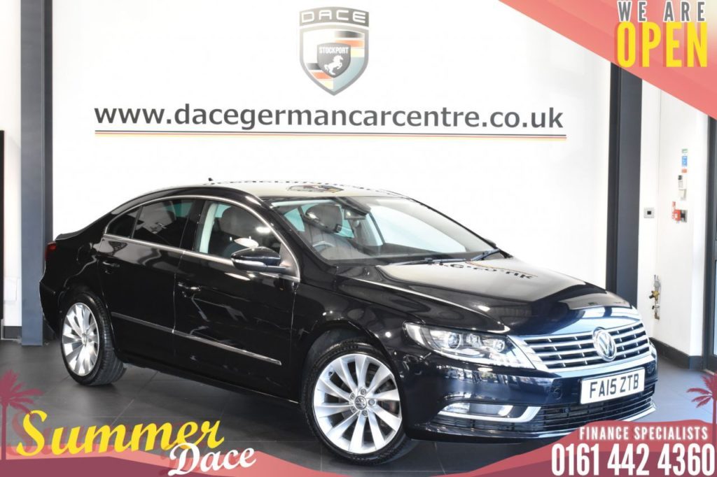 Used 2015 BLACK VOLKSWAGEN CC Coupe 2.0 GT TDI BLUEMOTION TECHNOLOGY 4DR 175 BHP (reg. 2015-07-31) for sale in Bolton