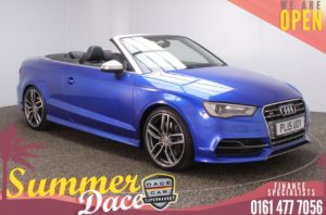 Used 2015 BLUE AUDI S3 Convertible 2.0 S3 QUATTRO 2DR AUTO 296 BHP (reg. 2015-07-31) for sale in Stockport