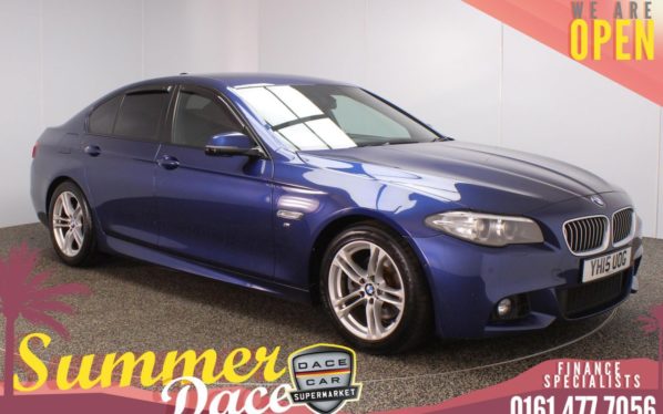 Used 2015 BLUE BMW 5 SERIES Saloon 2.0 520D M SPORT 4DR AUTO 188 BHP (reg. 2015-05-18) for sale in Stockport