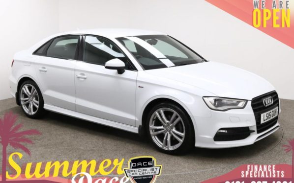 Used 2015 WHITE AUDI A3 Saloon 2.0 TDI S LINE 4d AUTO 148 BHP (reg. 2015-03-31) for sale in Manchester