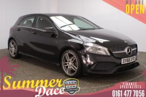 Used 2016 BLACK MERCEDES-BENZ A-CLASS Hatchback 1.5 A 180 D AMG LINE EXECUTIVE 5DR AUTO 107 BHP (reg. 2016-09-07) for sale in Stockport
