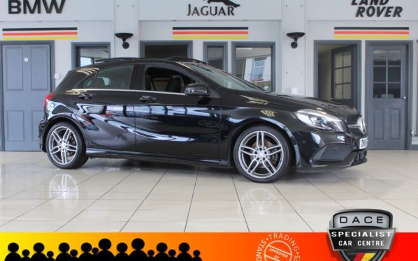 Used 2016 BLACK MERCEDES-BENZ A-CLASS Hatchback 1.6 A 180 AMG LINE PREMIUM PLUS 5d AUTO 121 BHP (reg. 2016-05-17) for sale in Hazel Grove