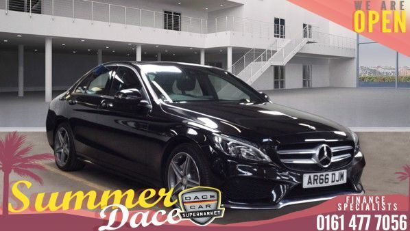 Used 2016 BLACK MERCEDES-BENZ C-CLASS Saloon 2.0 C200 AMG LINE PREMIUM PLUS 4DR AUTO 184 BHP (reg. 2016-11-17) for sale in Stockport