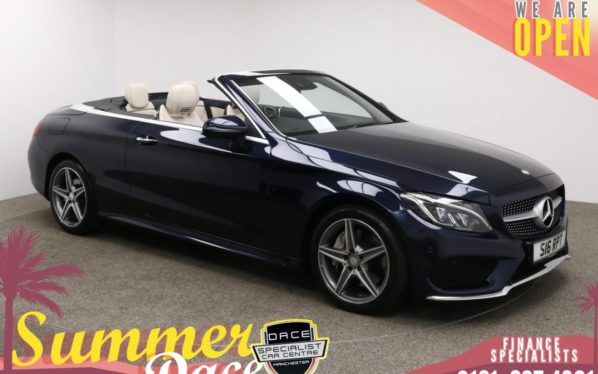 Used 2016 BLUE MERCEDES-BENZ C-CLASS Convertible 2.0 C 300 AMG LINE 2d AUTO 241 BHP (reg. 2016-12-16) for sale in Manchester