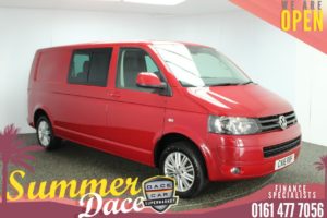 Used 2016 RED VOLKSWAGEN TRANSPORTER WINDOW VAN 2.0 T32 TDI KOMBI HIGHLINE 5DR 138 BHP (reg. 2016-03-30) for sale in Stockport