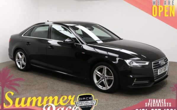 Used 2017 BLACK AUDI A4 Saloon 2.0 TDI S LINE 4d AUTO 148 BHP (reg. 2017-05-22) for sale in Manchester
