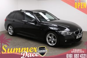 Used 2017 BLACK BMW 3 SERIES Estate 2.0 318D M SPORT TOURING 5d AUTO 148 BHP (reg. 2017-06-15) for sale in Manchester