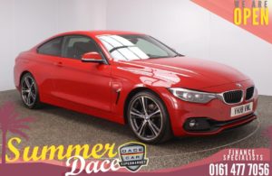 Used 2018 RED BMW 4 SERIES Coupe 2.0 420I SPORT 2DR AUTO 181 BHP (reg. 2018-03-27) for sale in Stockport