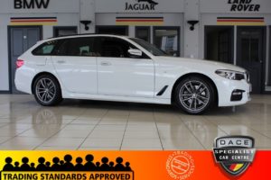 Used 2018 WHITE BMW 5 SERIES Estate 2.0 520D M SPORT TOURING 5d AUTO 188 BHP (reg. 2018-02-27) for sale in Hazel Grove