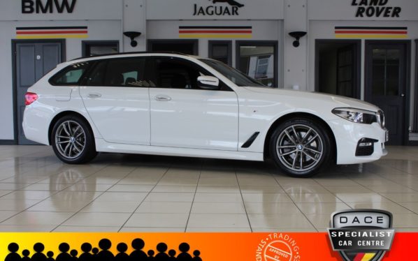 Used 2018 WHITE BMW 5 SERIES Estate 2.0 520D M SPORT TOURING 5d AUTO 188 BHP (reg. 2018-02-27) for sale in Hazel Grove
