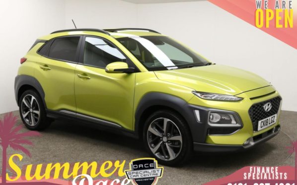 Used 2018 YELLOW HYUNDAI KONA Hatchback 1.6 PREMIUM GT 5d AUTO 175 BHP (reg. 2018-05-16) for sale in Manchester