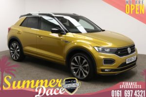 Used 2018 YELLOW VOLKSWAGEN T-ROC Hatchback 1.5 R-LINE TSI EVO 5d 148 BHP (reg. 2018-11-20) for sale in Manchester