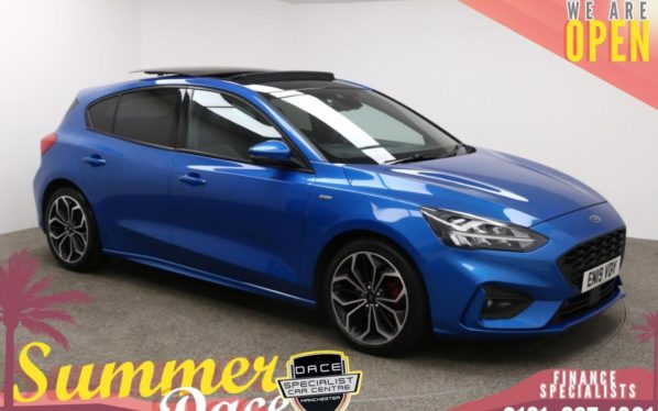 Used 2019 BLUE FORD FOCUS Hatchback 1.5 ST-LINE X 5d AUTO 180 BHP (reg. 2019-04-24) for sale in Manchester