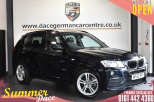 Used 2012 BLACK BMW X3 Estate 2.0 XDRIVE20D M SPORT 5DR AUTO 181 BHP (reg. 2012-09-20) for sale in Bolton