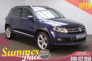 Used 2013 BLUE VOLKSWAGEN TIGUAN Estate 2.0 R LINE TDI BLUEMOTION TECH 4MOTION DSG 5d AUTO 175 BHP (reg. 2013-12-10) for sale in Stockport