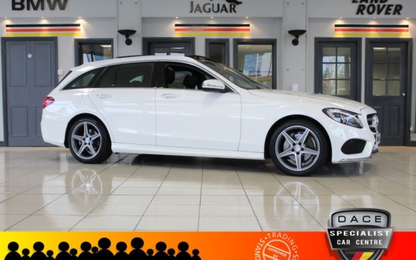 Used 2014 WHITE MERCEDES-BENZ C-CLASS Estate 2.1 C220 BLUETEC AMG LINE PREMIUM PLUS 5d AUTO 170 BHP (reg. 2014-09-30) for sale in Hazel Grove