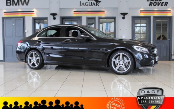 Used 2015 BLACK MERCEDES-BENZ C-CLASS Saloon 1.6 C200 BLUETEC AMG LINE 4d 136 BHP (reg. 2015-02-27) for sale in Hazel Grove