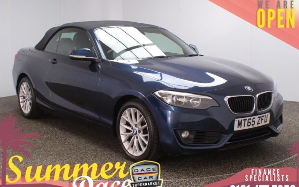 Used 2015 BLUE BMW 2 SERIES Convertible 1.5 218I SE 2d AUTO 134 BHP (reg. 2015-10-22) for sale in Stockport