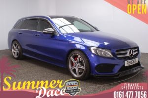 Used 2015 BLUE MERCEDES-BENZ C-CLASS Estate 2.1 C220 BLUETEC AMG LINE PREMIUM PLUS 5d AUTO 170 BHP (reg. 2015-03-31) for sale in Stockport