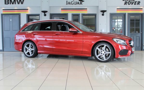 Used 2015 RED MERCEDES-BENZ C-CLASS Estate 2.1 C220 BLUETEC AMG LINE 5d 170 BHP (reg. 2015-03-12) for sale in Hazel Grove