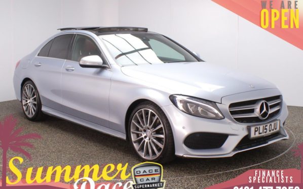 Used 2015 SILVER MERCEDES-BENZ C-CLASS Saloon 2.1 C250 BLUETEC AMG LINE PREMIUM PLUS 4d AUTO 204 BHP (reg. 2015-07-23) for sale in Stockport