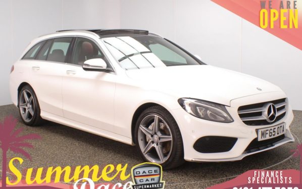 Used 2015 WHITE MERCEDES-BENZ C-CLASS Estate 2.1 C220 D AMG LINE PREMIUM 5d AUTO 170 BHP (reg. 2015-09-30) for sale in Stockport