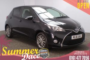 Used 2016 BLACK TOYOTA YARIS Hatchback 1.3 VVT-I ICON 5d 99 BHP (reg. 2016-04-14) for sale in Stockport